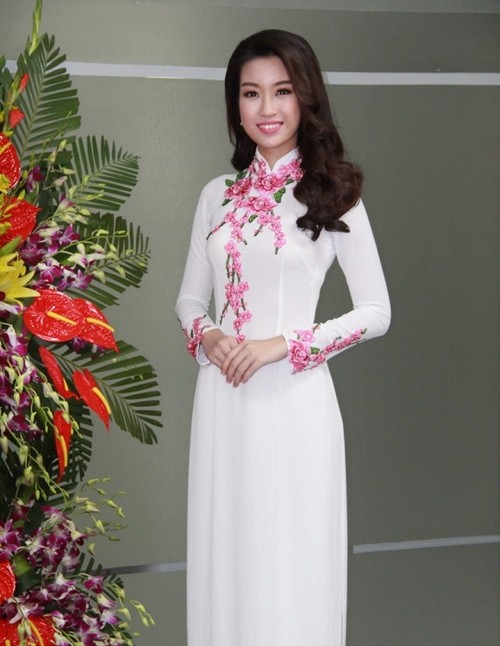 Cham diem nhung lan hoa hau Do My Linh mac ao dai-Hinh-4